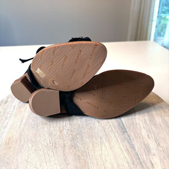 Anthropologie Antelope Handmade Black Bow Mules EU Size 39 US Size 9 - Picture 9 of 10